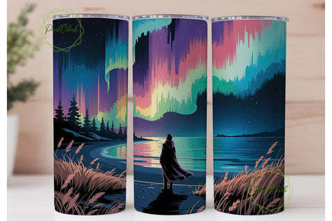 Aurora Borealis 20oz Tumbler Wrap Sublimation PixelChick 