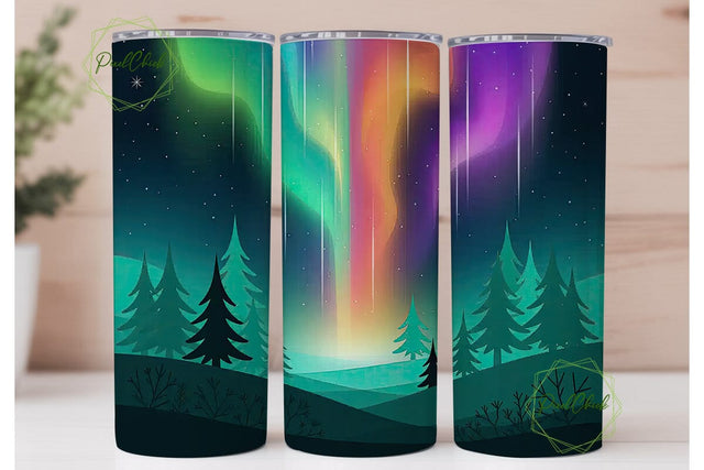 Aurora Borealis 20oz Tumbler Wrap Sublimation PixelChick 