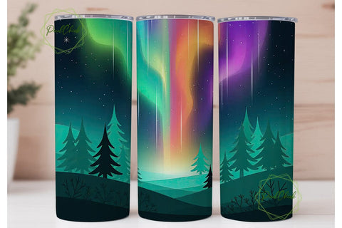 Aurora Borealis 20oz Tumbler Wrap Sublimation PixelChick 