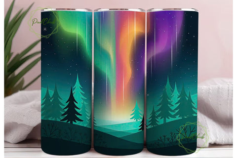 Aurora Borealis 20oz Tumbler Wrap Sublimation PixelChick 
