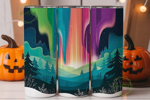 Aurora Borealis 20oz Tumbler Wrap Sublimation PixelChick 