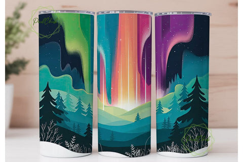 Aurora Borealis 20oz Tumbler Wrap Sublimation PixelChick 