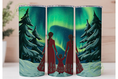 Aurora Borealis Family 20oz Tumbler Wrap Sublimation PixelChick 