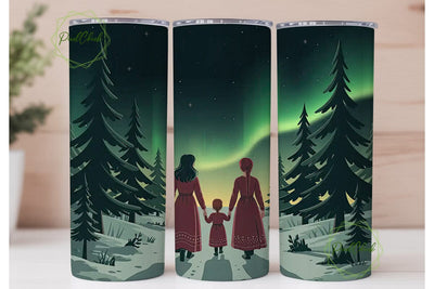 Aurora Borealis Family 20oz Tumbler Wrap Sublimation PixelChick 
