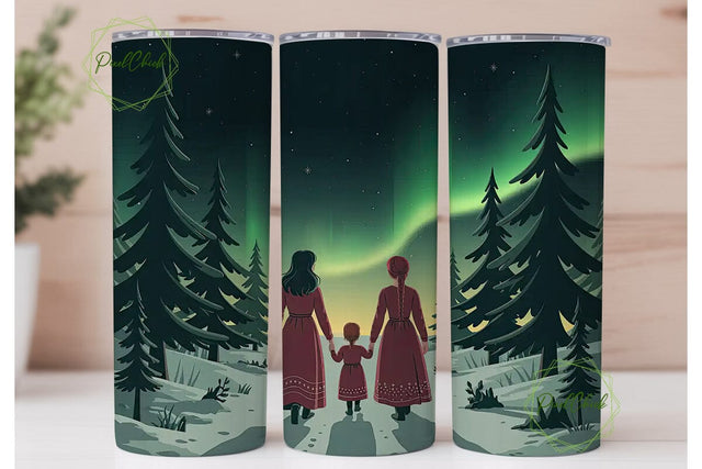 Aurora Borealis Family 20oz Tumbler Wrap Sublimation PixelChick 