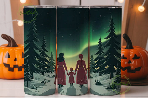 Aurora Borealis Family 20oz Tumbler Wrap Sublimation PixelChick 