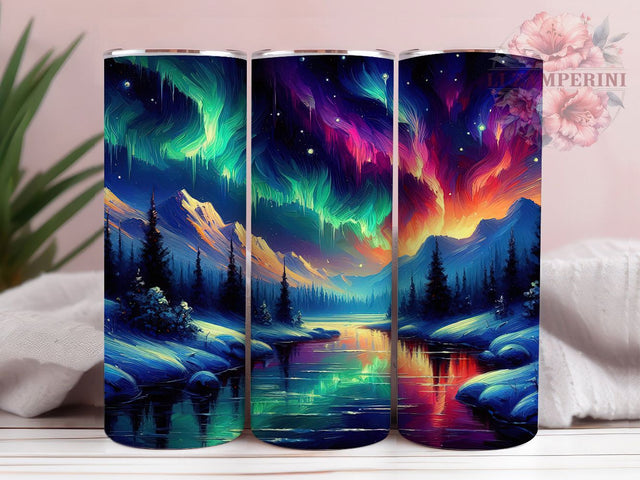 Aurora Borealis Galaxy Night Tumbler, Galaxy Design Cup, Nature Photography Gift, Sky Pattern Wrap, Arctic Scene Design, Night Sky Artwork, Aurora Gift Sublimation Li Zamperini 