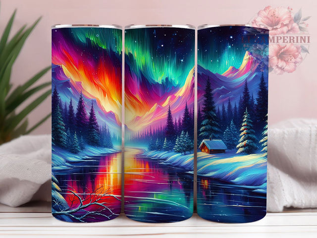 Aurora Borealis Galaxy Night Tumbler, Galaxy Design Cup, Nature Photography Gift, Sky Pattern Wrap, Arctic Scene Design, Night Sky Artwork, Aurora Gift Sublimation Li Zamperini 