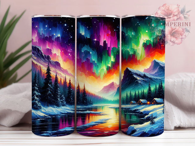Aurora Borealis Galaxy Night Tumbler, Galaxy Design Cup, Nature Photography Gift, Sky Pattern Wrap, Arctic Scene Design, Night Sky Artwork, Aurora Gift Sublimation Li Zamperini 