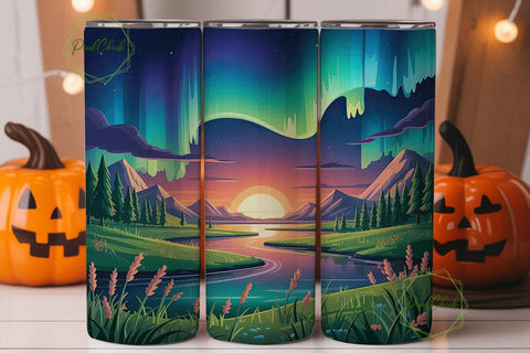 Aurora Borealis Landscape 20oz Tumbler Sublimation PixelChick 