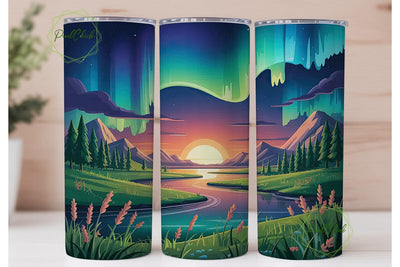Aurora Borealis Landscape 20oz Tumbler Sublimation PixelChick 
