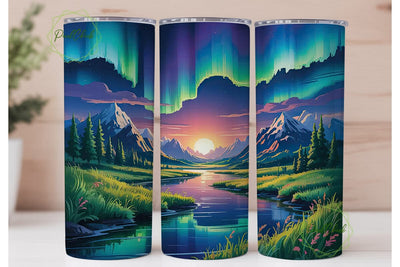 Aurora Borealis Landscape 20oz Tumbler Sublimation PixelChick 