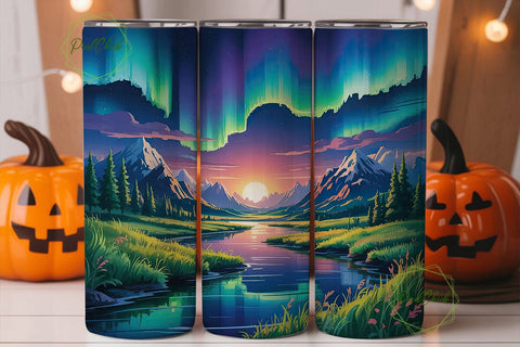 Aurora Borealis Landscape 20oz Tumbler Sublimation PixelChick 