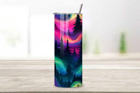 Aurora Borealis Magic Tumbler Wrap | Seamless Wrap Design, Northern Lights Tumbler Wrap, 20oz Skinny Tumbler Neon Alcohol Ink Sublimation Seamless Aurora Borealis Tumbler PNG File Sublimation FloridPrintables 