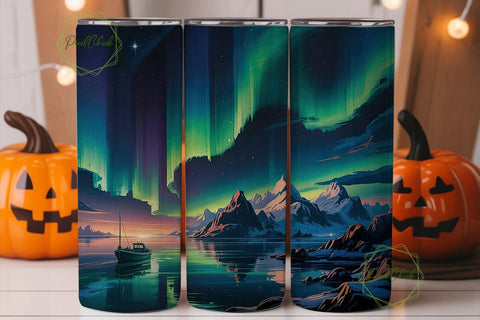 Aurora Borealis Night 20oz Tumbler Wrap Sublimation PixelChick 