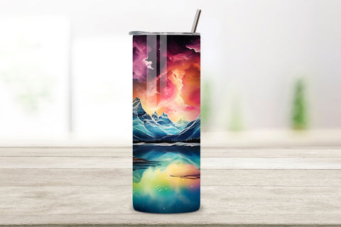 Aurora Borealis Tumbler Wrap | Northern Lights 20 oz Skinny, Seamless Northern Lights Tumbler Wrap, Instant Download, 300 DPI PNG, 20oz Sublimation Design, Straight & Tapered Sublimation FloridPrintables 