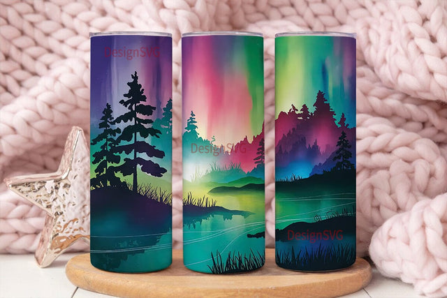 Aurora Borealis Tumbler Wrap Sublimation DesignSVG 