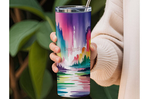 Aurora Borealis Tumbler Wrap Sublimation DesignSVG 