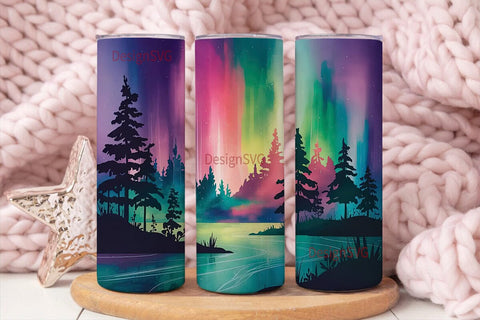 Aurora Borealis Tumbler Wrap Sublimation DesignSVG 