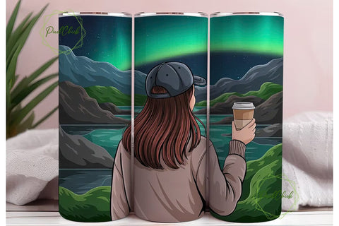 Aurora Borealis Tumbler Wrap Sublimation PixelChick 