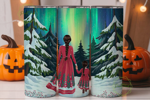 Aurora Borealis Tumbler Wrap Sublimation PixelChick 