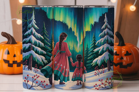 Aurora Borealis Tumbler Wrap Sublimation PixelChick 