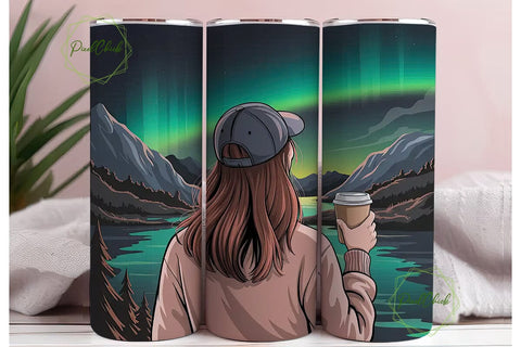 Aurora Borealis Tumbler Wrap Sublimation PixelChick 