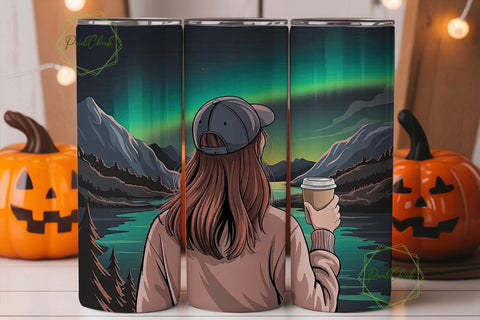 Aurora Borealis Tumbler Wrap Sublimation PixelChick 