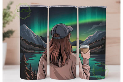 Aurora Borealis Tumbler Wrap Sublimation PixelChick 