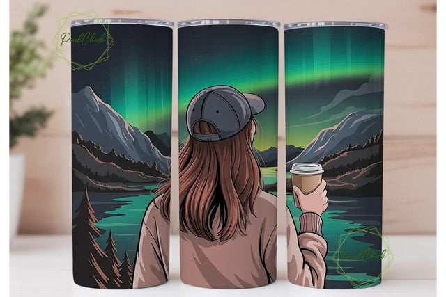 Aurora Borealis Tumbler Wrap Sublimation PixelChick 
