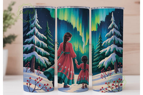 Aurora Borealis Tumbler Wrap Sublimation PixelChick 