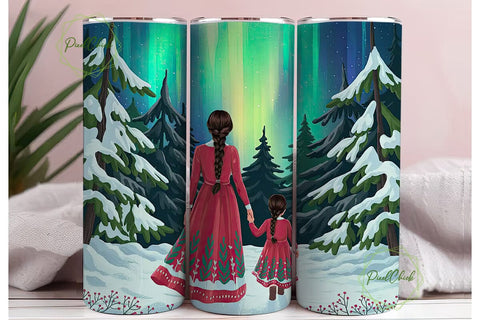 Aurora Borealis Tumbler Wrap Sublimation PixelChick 