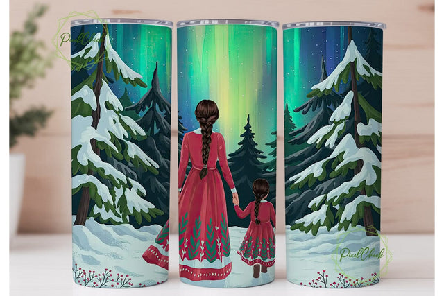 Aurora Borealis Tumbler Wrap Sublimation PixelChick 