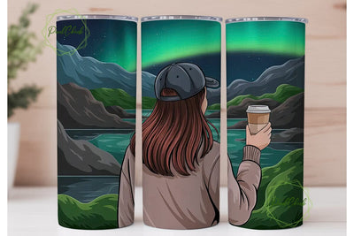 Aurora Borealis Tumbler Wrap Sublimation PixelChick 