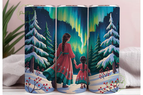 Aurora Borealis Tumbler Wrap Sublimation PixelChick 