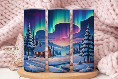 Aurora Cabin 20oz Tumbler Wrap Sublimation DesignSVG 