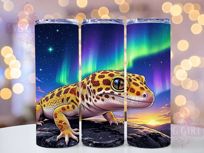 Aurora Gecko Horizon 20oz Tumbler, Aurora Design, Gecko Pattern, Horizon Theme, Sublimation Wrap, 20oz Tumbler, Mystical Aesthetic, Cosmic Style Sublimation SvggirlplusArt 