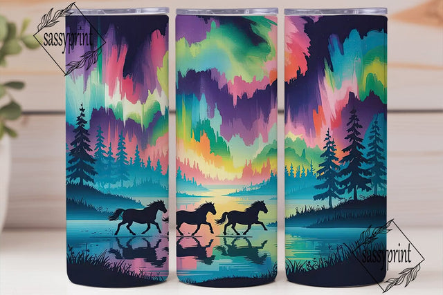 Aurora Horse Tumbler Wrap Sublimation sassyprint 