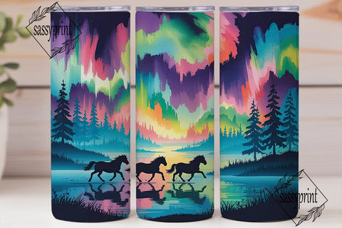 Aurora Horse Tumbler Wrap Sublimation sassyprint 