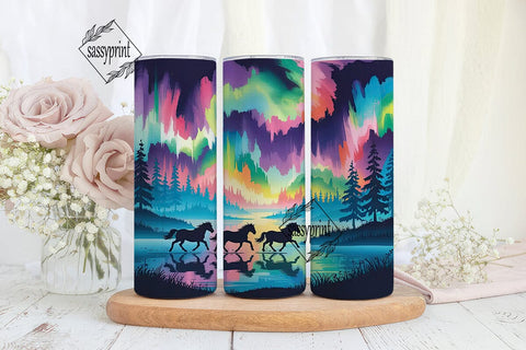 Aurora Horse Tumbler Wrap Sublimation sassyprint 