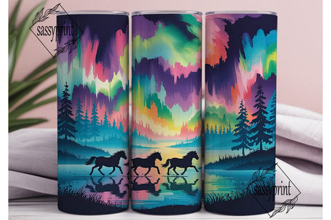 Aurora Horse Tumbler Wrap Sublimation sassyprint 