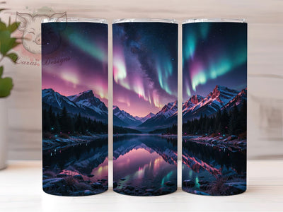 Aurora Mountain Dream 20oz Tumbler, Mountain Dream, Aurora Style, Nature Theme, Sublimation Wrap, 20oz Tumbler, Mystical Aesthetic, Scenic Design Sublimation Lara' s Designs 