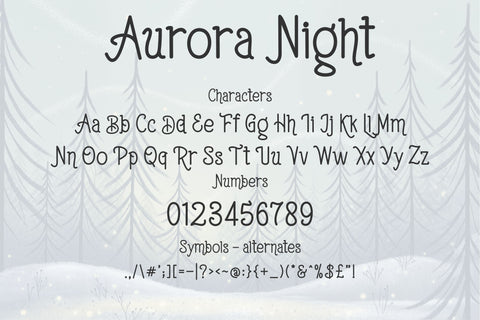Aurora Night – Cute Celestial Handwritten Display Font Font TonisArtStudio 