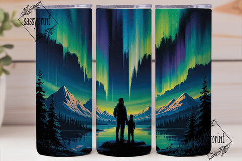Aurora Night Mountain 20oz Tumbler Wrap Sublimation sassyprint 