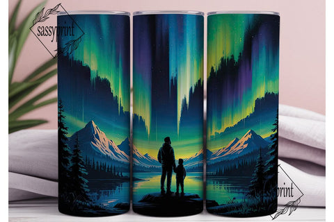Aurora Night Mountain 20oz Tumbler Wrap Sublimation sassyprint 