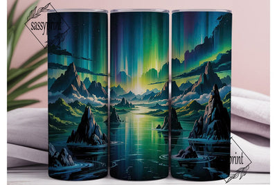 Aurora Night Sky Landscape 20oz Tumbler Sublimation sassyprint 