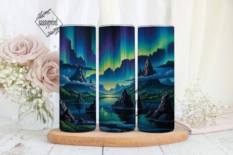 Aurora Night Sky Landscape 20oz Tumbler Sublimation sassyprint 