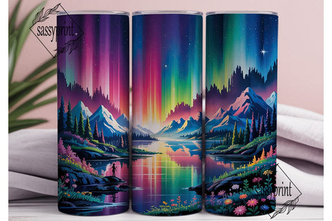 Aurora Northern Lights 20oz Tumbler Wrap Sublimation sassyprint 