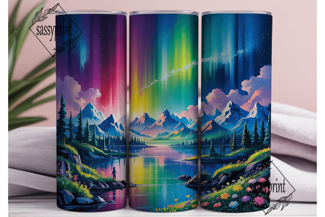 Aurora Northern Lights 20oz Tumbler Wrap Sublimation sassyprint 