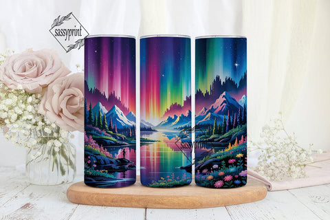 Aurora Northern Lights 20oz Tumbler Wrap Sublimation sassyprint 